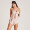 Bow Cami Pyjamatop i Satin - Blush
