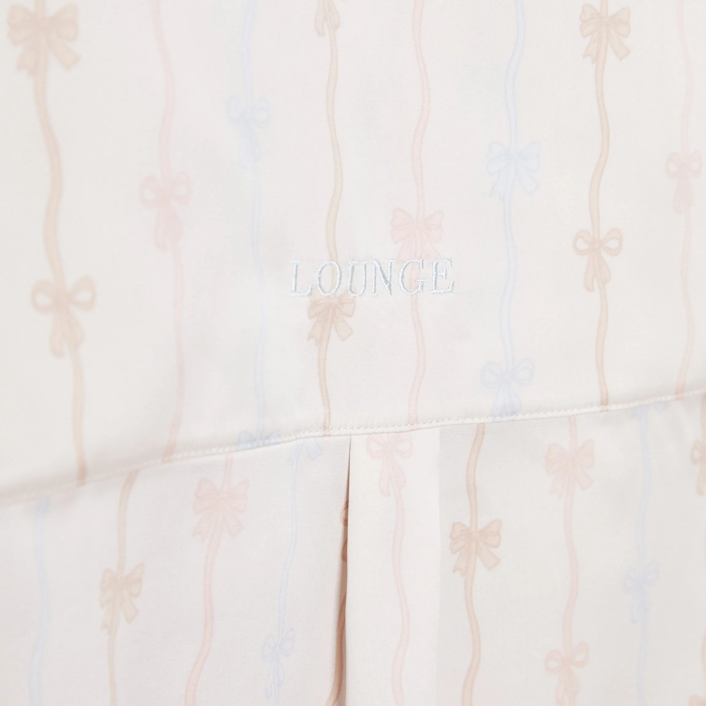 Bow Pyjama Skjorte i Satin - Perle