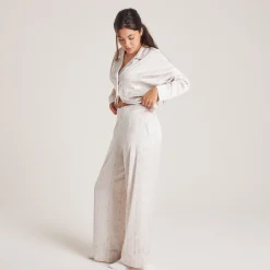 Bow Pyjamabukser i Satin - Perle