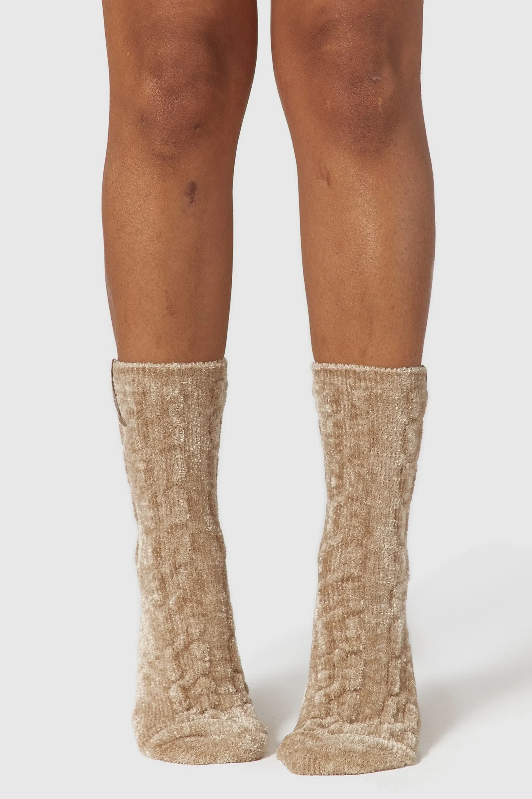 Chenille Strikkede Sokker - Mink