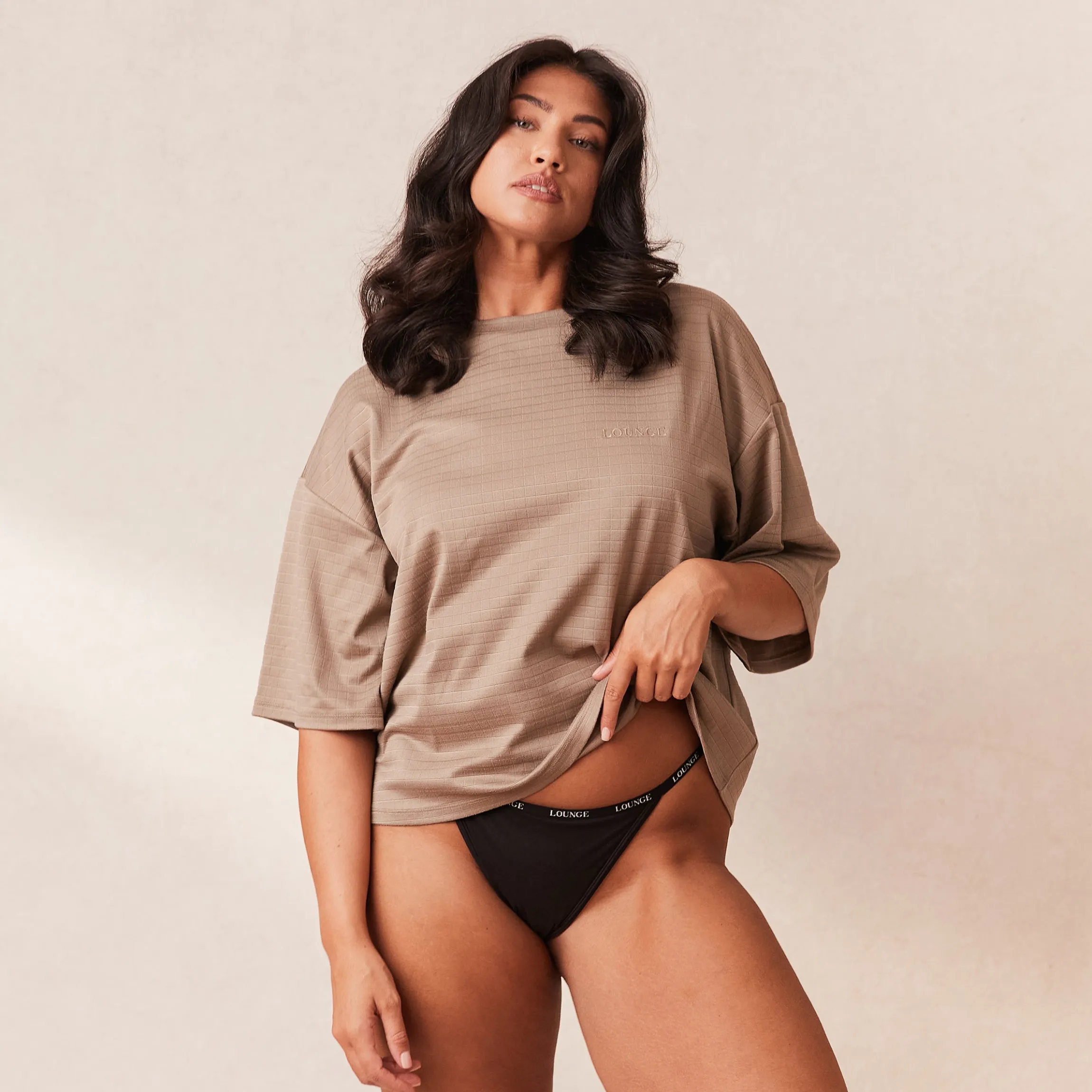 Classic Fleece Oversized Pyjamatop - Fawn