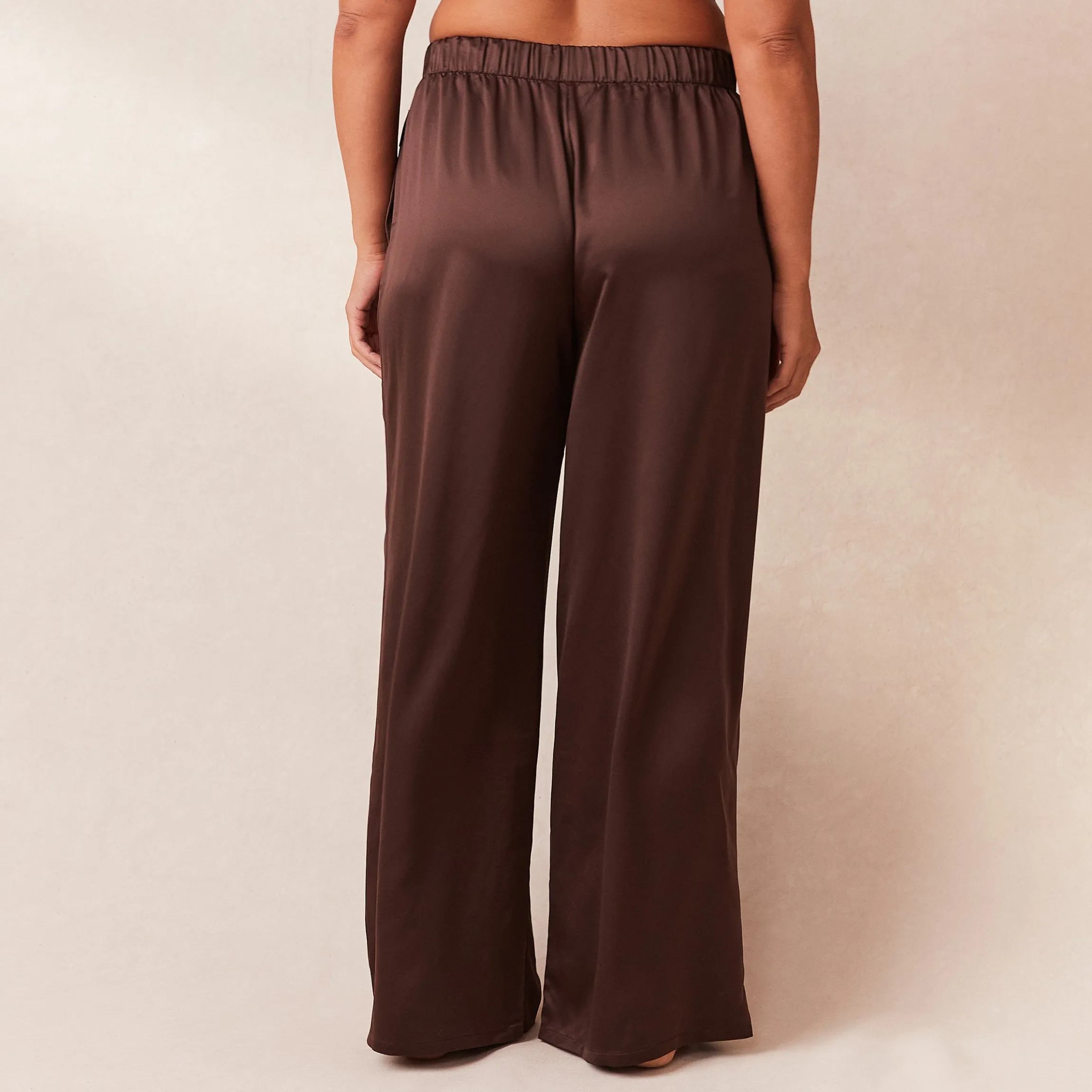 Classic Satin Pyjamabukser - Chokolade