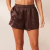 Classic Satin Pyjamashorts - Chokolade
