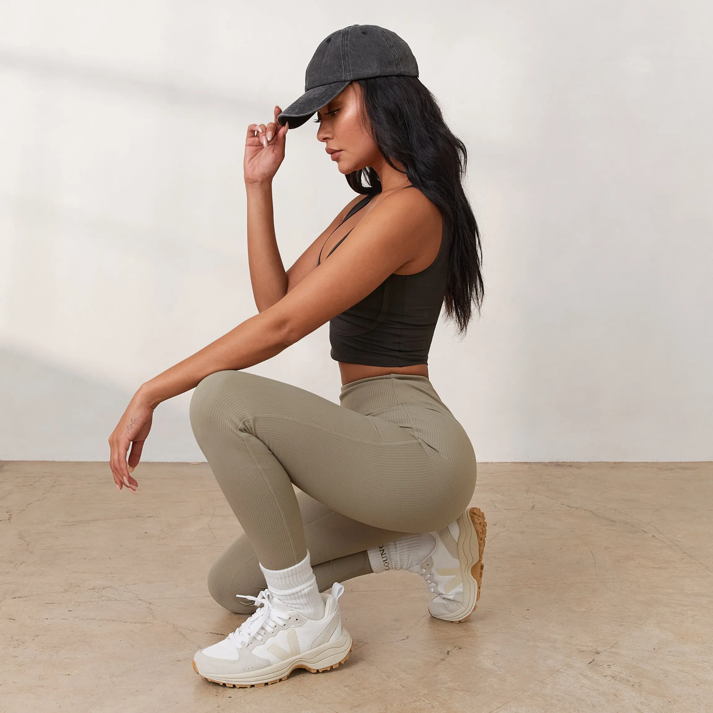 Cosy Ribbede Leggings - Mørkebrun