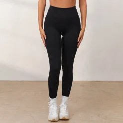 Cosy Ribbede Leggings - Sort