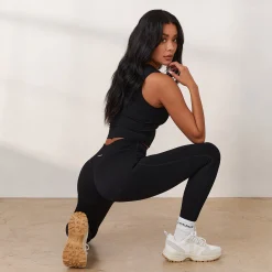 Cosy Ribbede Leggings - Sort