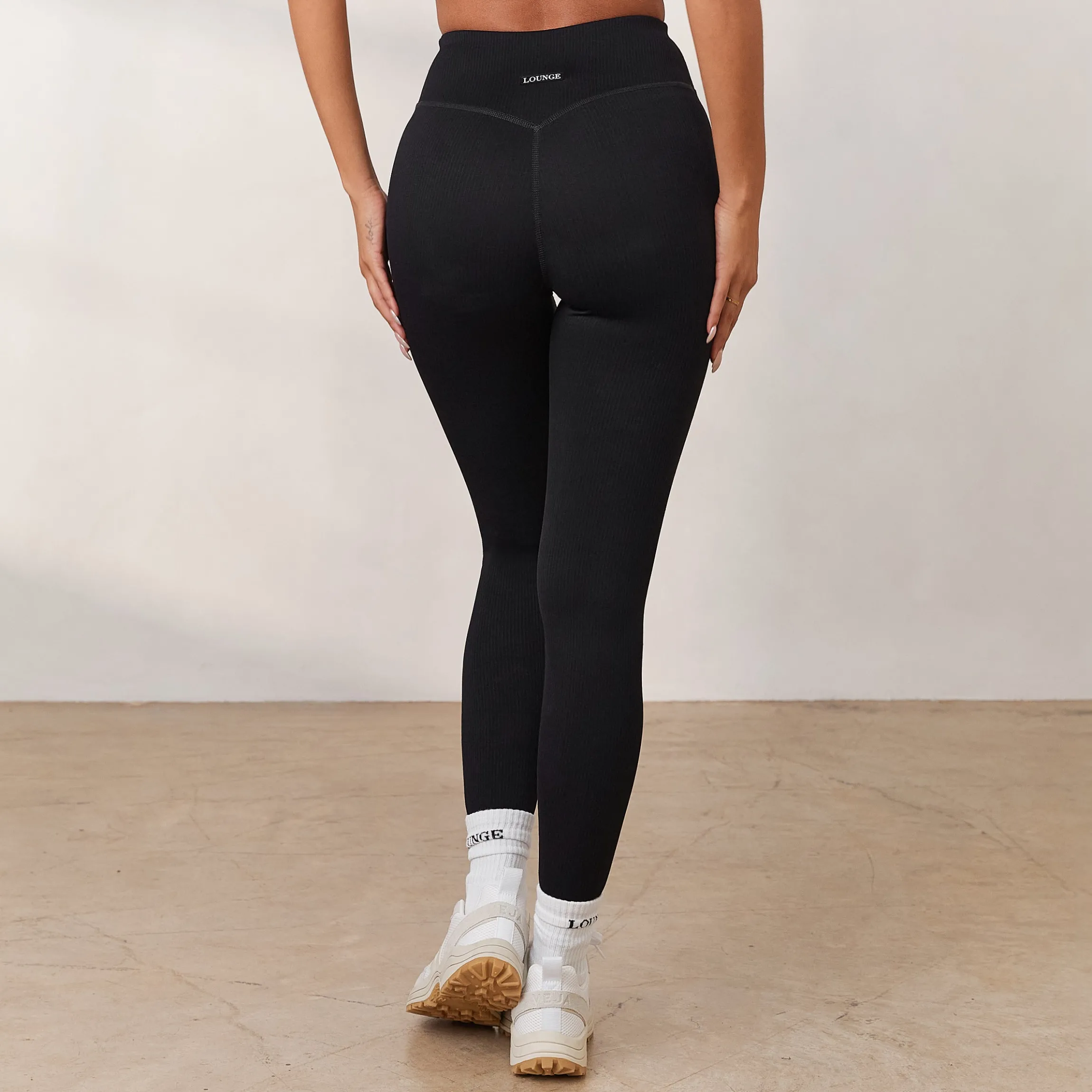 Cosy Ribbede Leggings - Sort