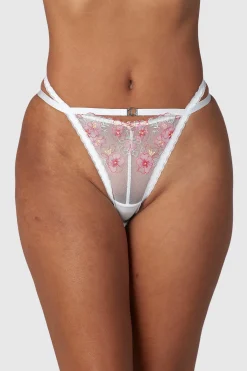 Ditsy Embroidered Trusser - Hvid