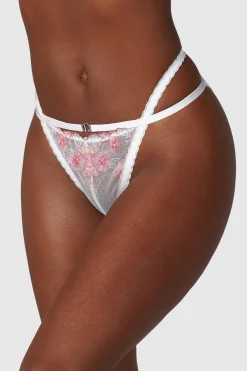 Ditsy Embroidered Trusser - Hvid