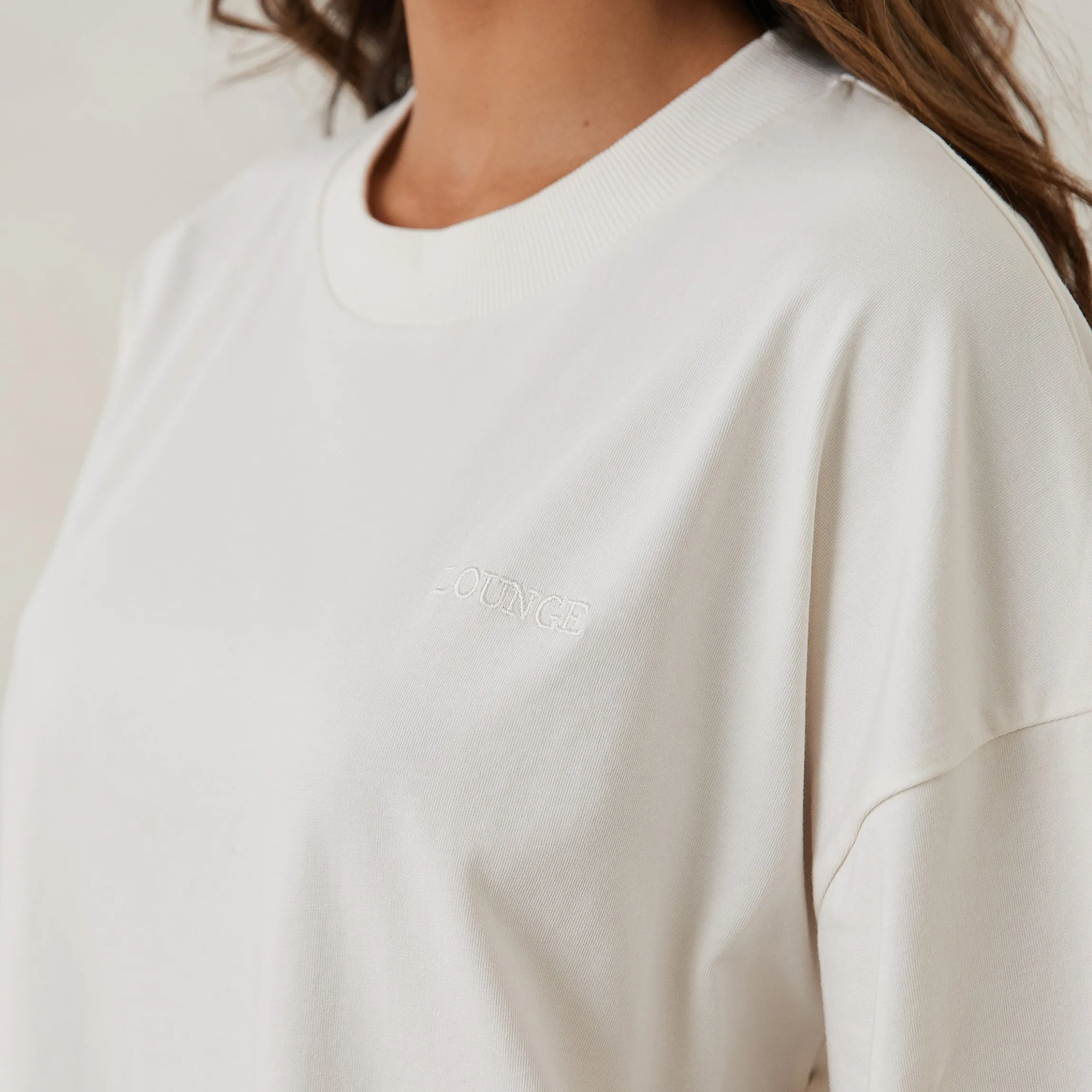 Essential Oversized T-shirt - Råhvid