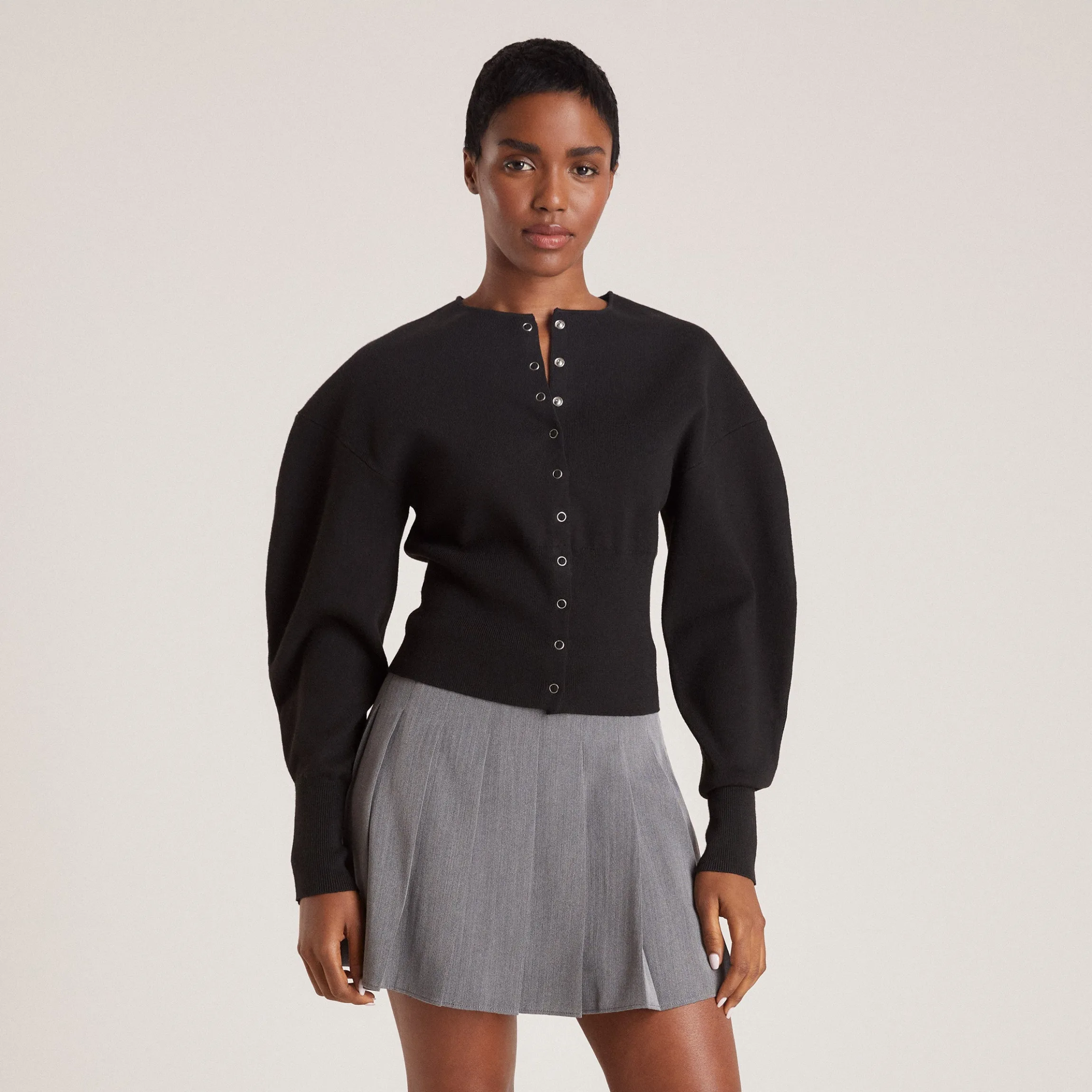 Figursyet Cardigan - Sort