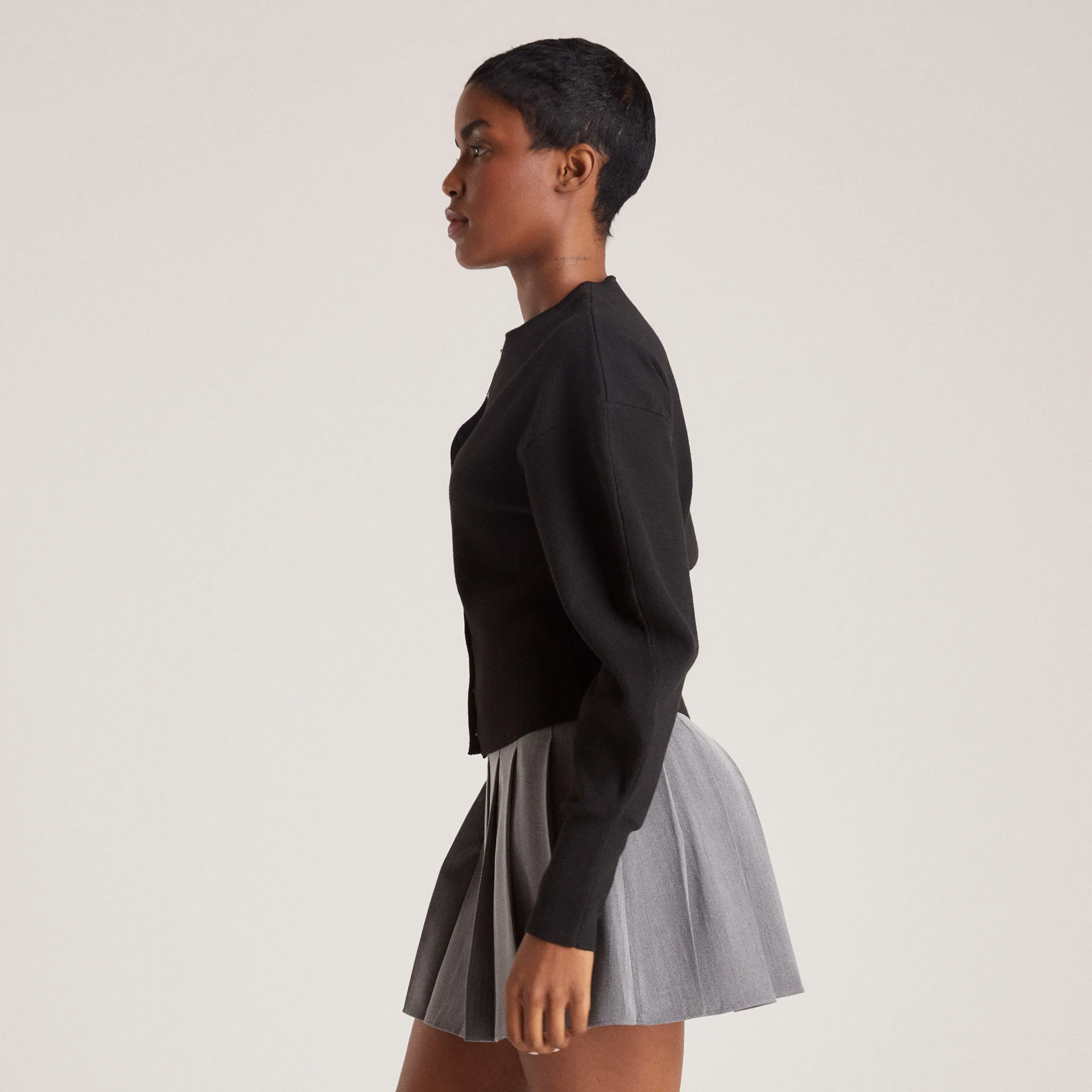 Figursyet Cardigan - Sort