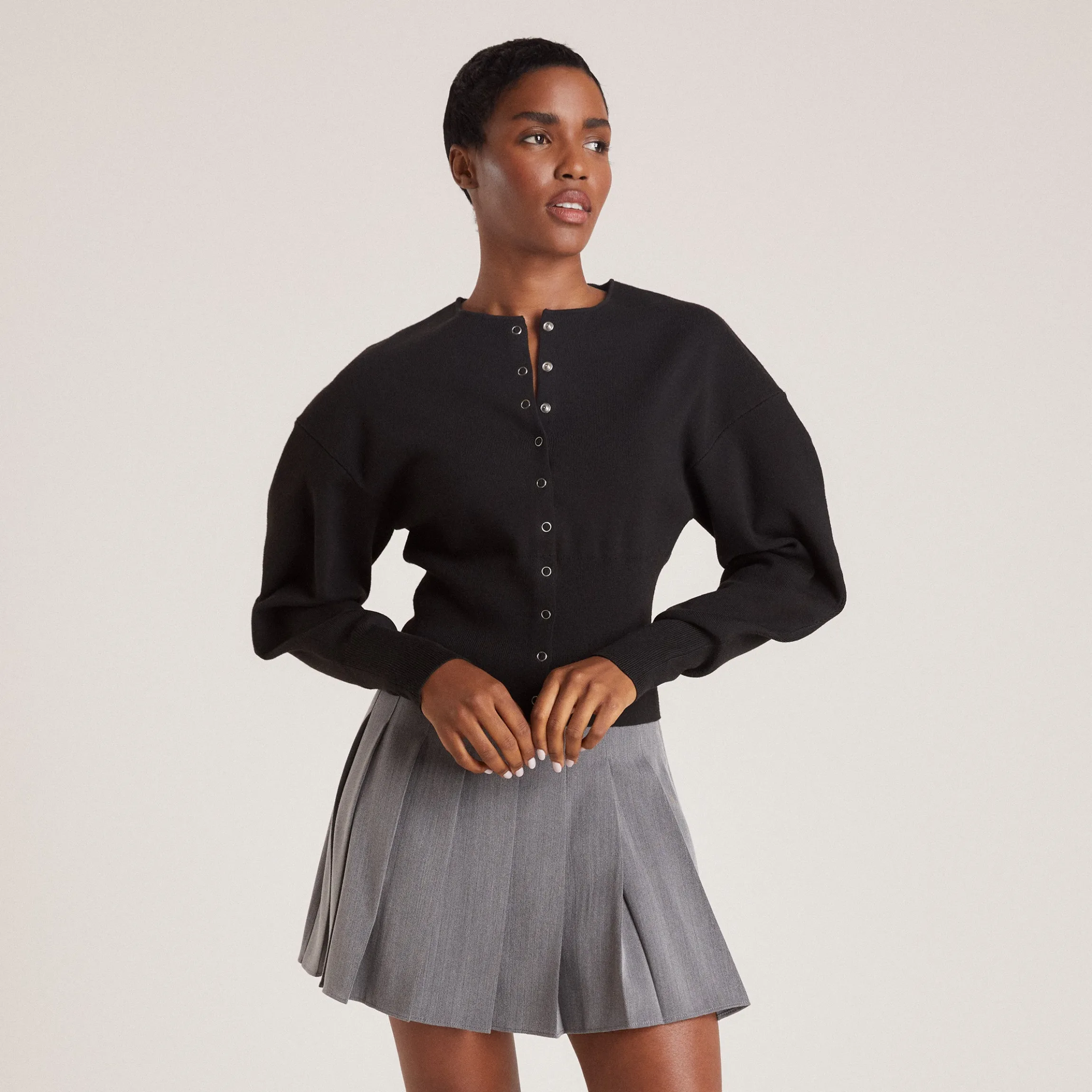 Figursyet Cardigan - Sort