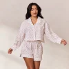 Floral Pyjama Skjorte - Hvid Print