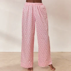 Floral Pyjamabukser - Pink Print