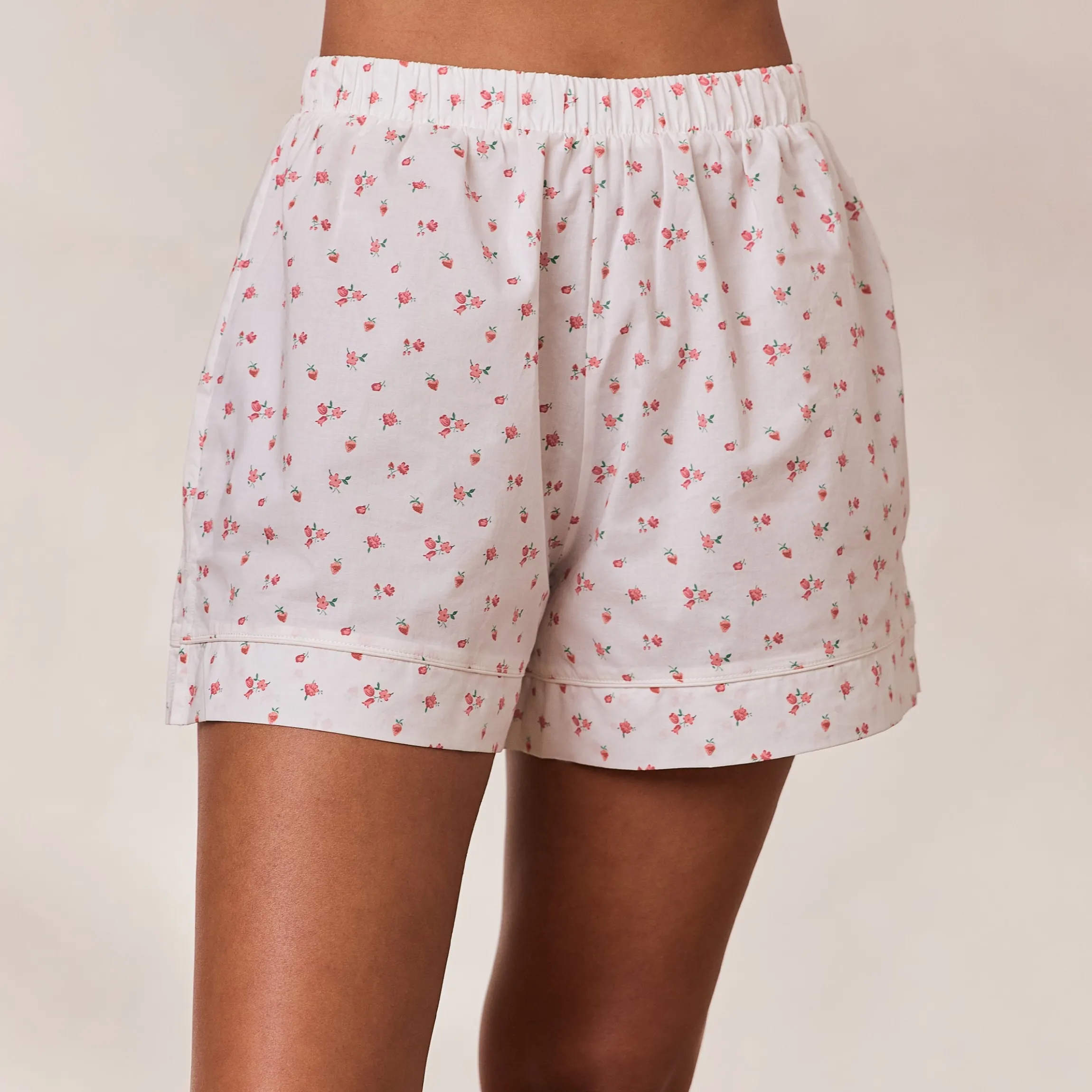 Floral Pyjamashorts - Hvid Print