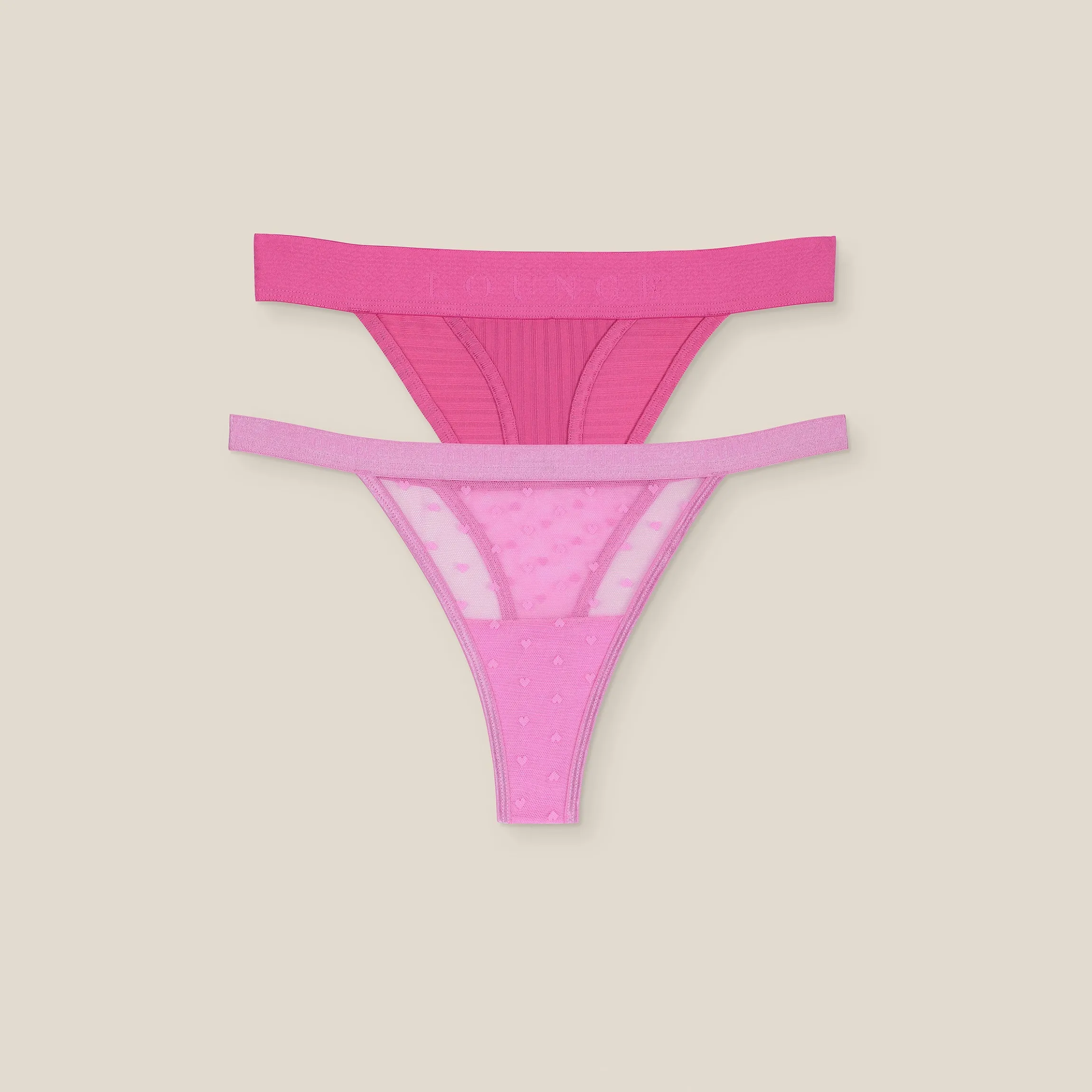 Love Heart/Bare G-strenge i begrænset oplag (2-pakke) - Pink