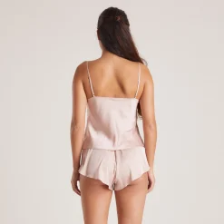 Mini Pyjamashorts i Satin - Blush