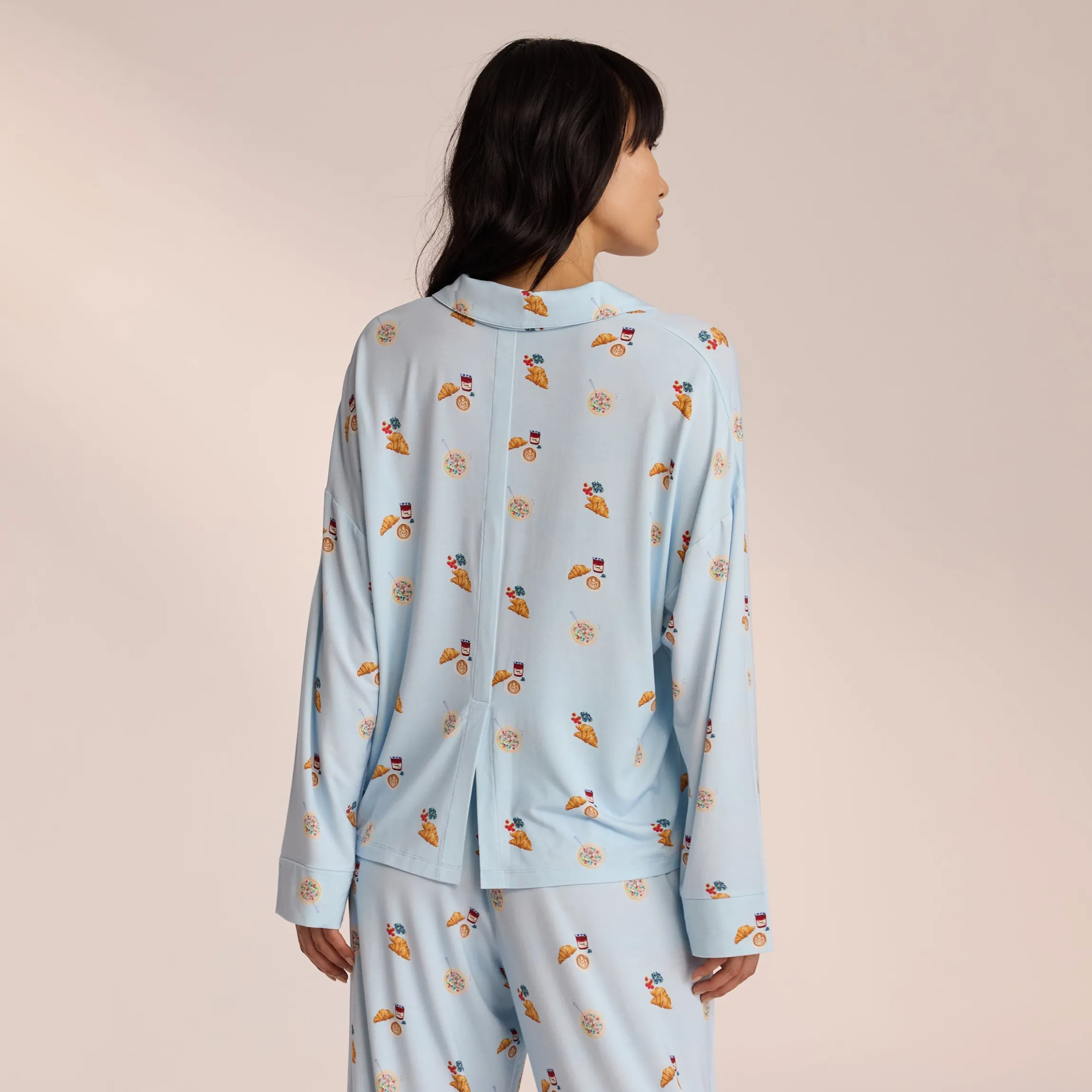 Modal Pyjama Skjorte - Blå