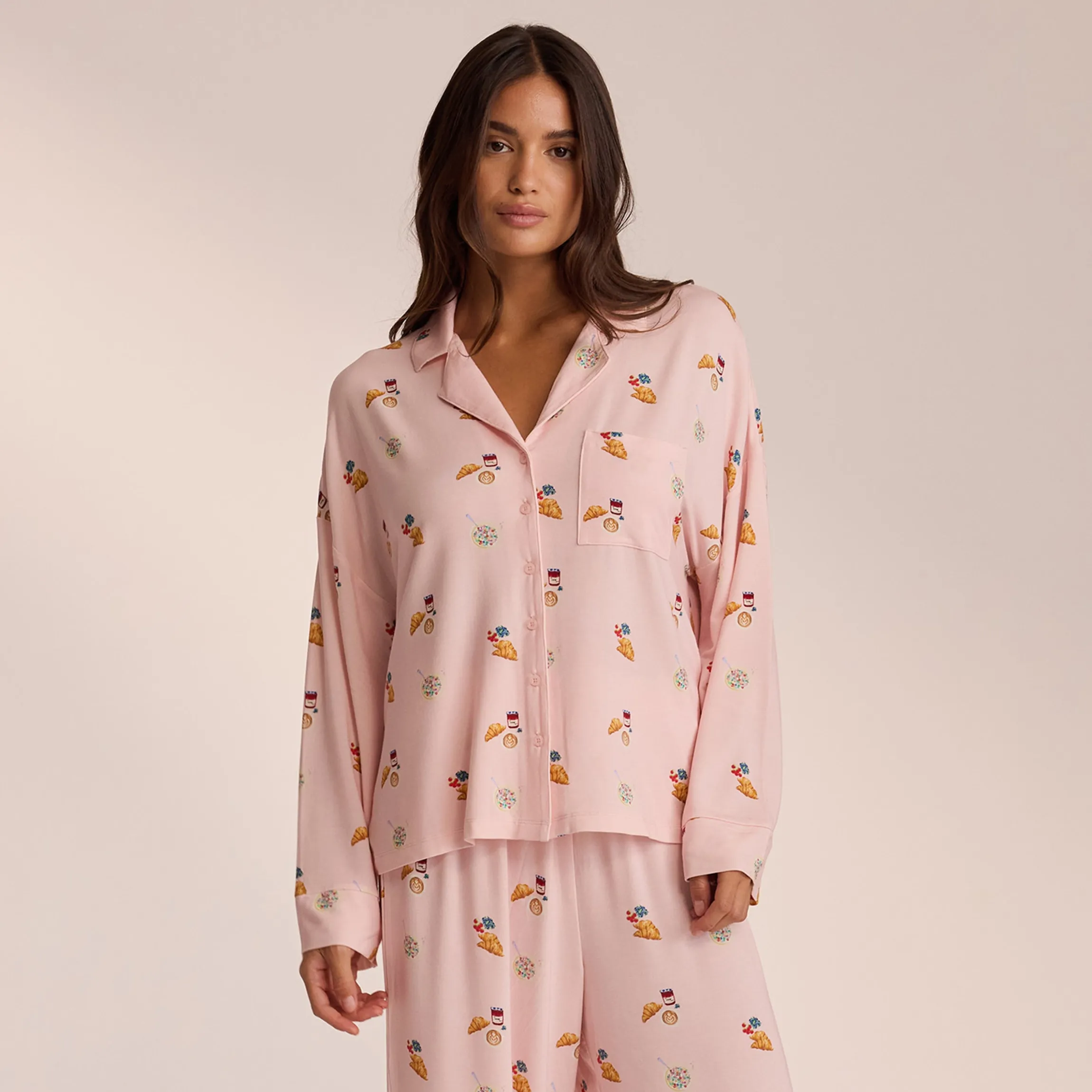 Modal Pyjama Skjorte - Pink
