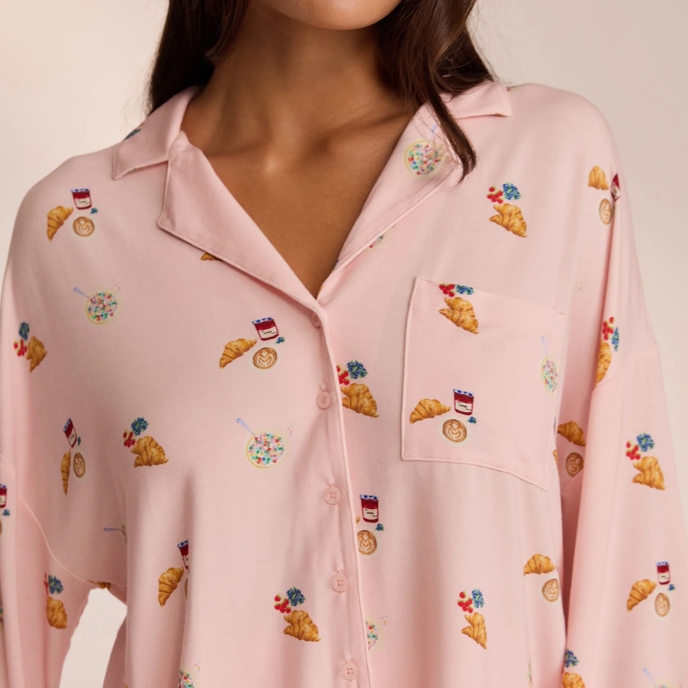 Modal Pyjama Skjorte - Pink