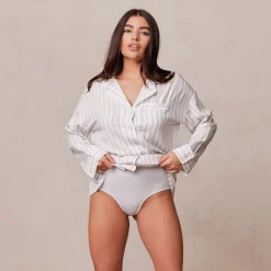 Pinstripe Oversized Pyjama Shirt - Rimfrost