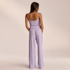 Pointelle Pyjamabukser - Lilla Blomsterprint