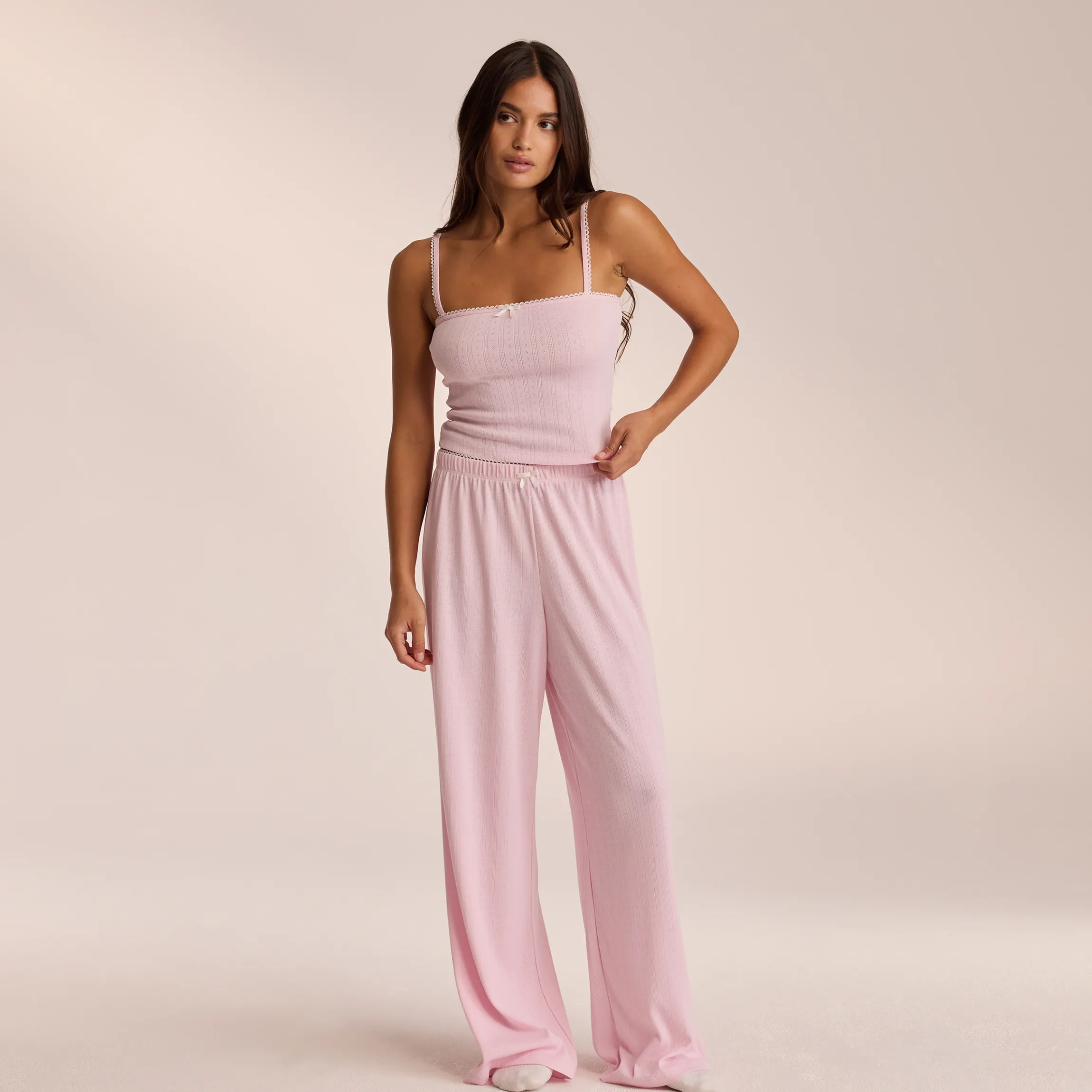 Pointelle Pyjamabukser - Pink