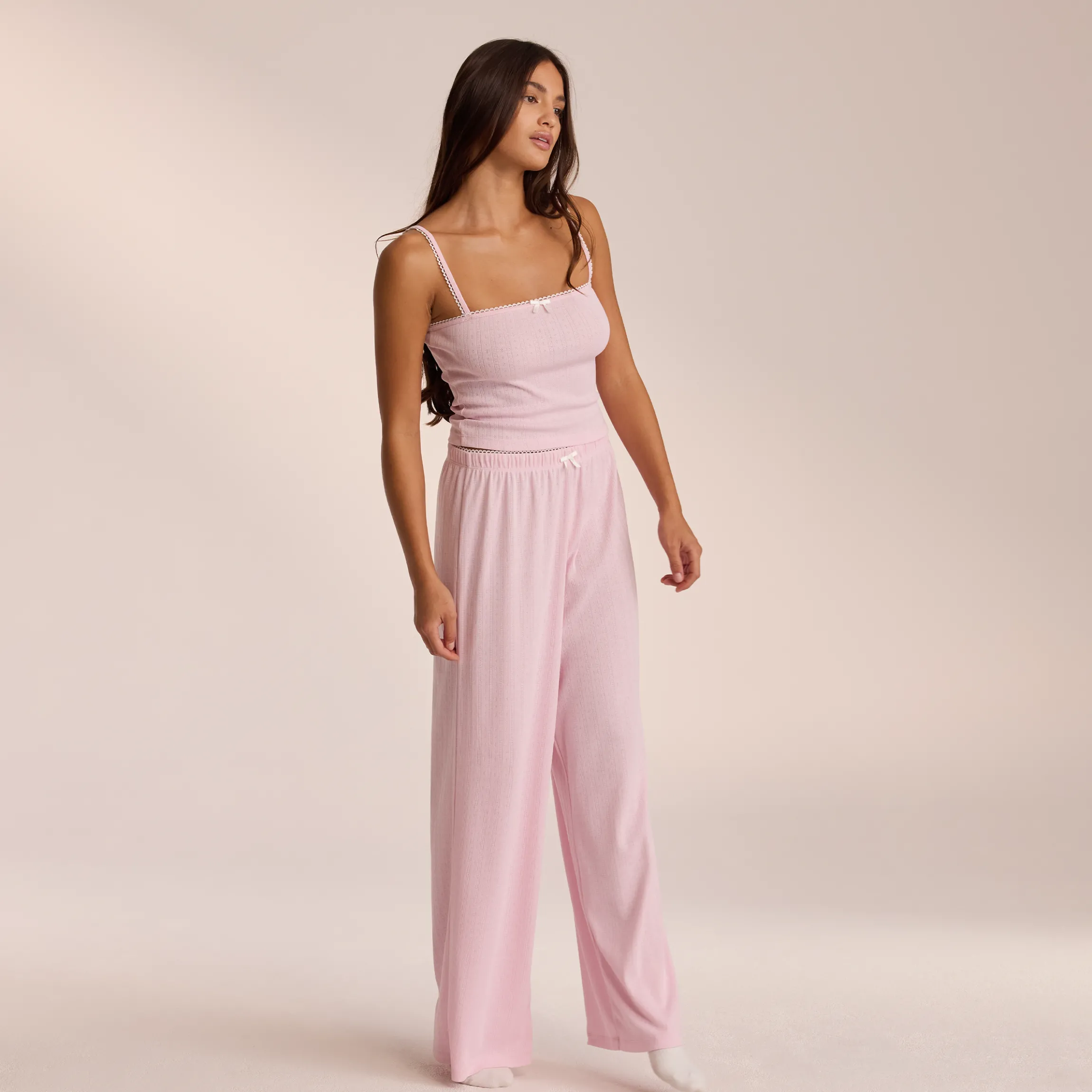 Pointelle Pyjamabukser - Pink