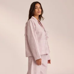 Pyjamasskjorte i Bomuld - Lilla