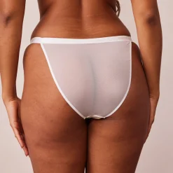 Ribbed Floral Triangle Trusser - Hvid