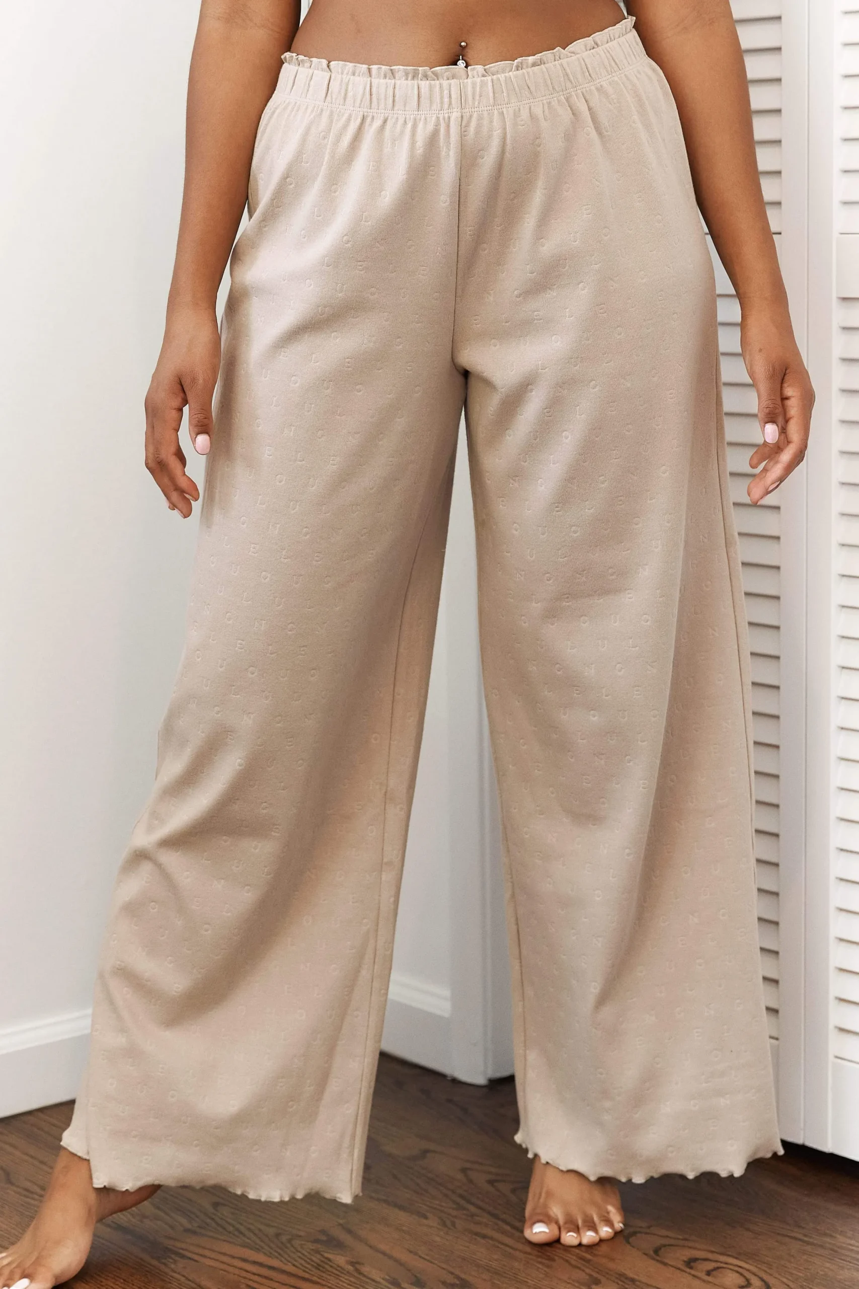 Ruffle Pyjamabukser - Mink