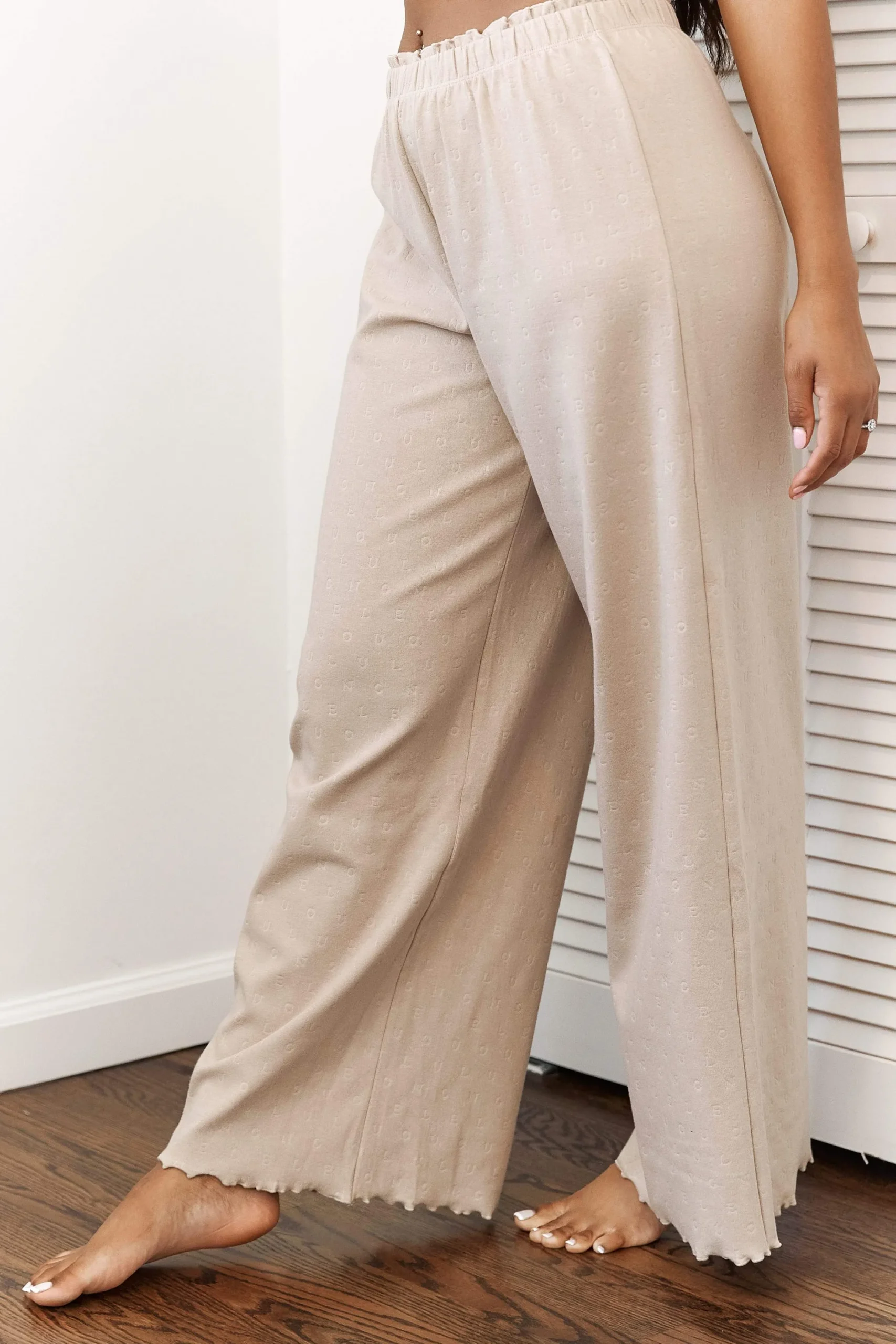Ruffle Pyjamabukser - Mink