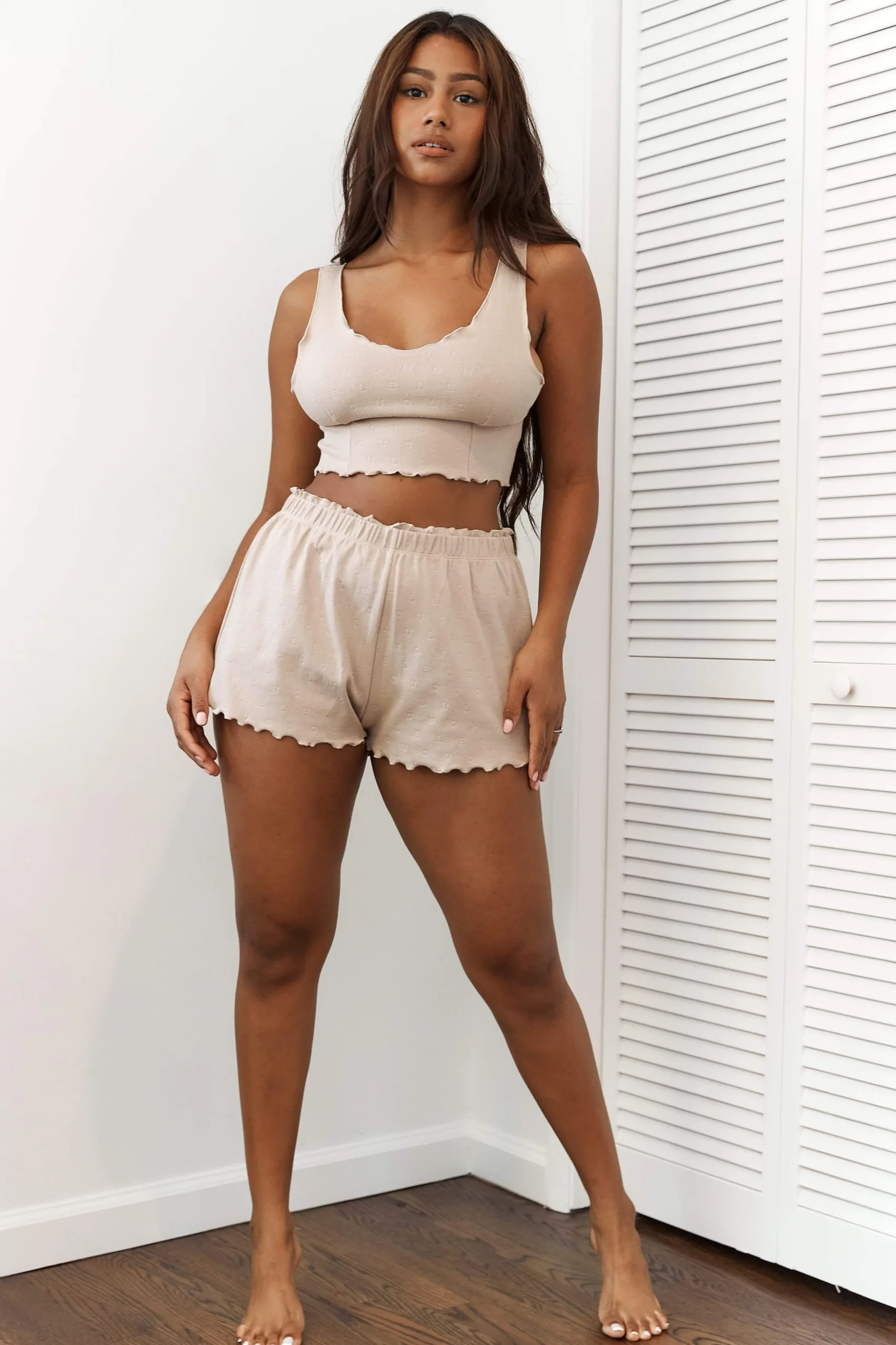 Ruffle Pyjamashorts - Mink