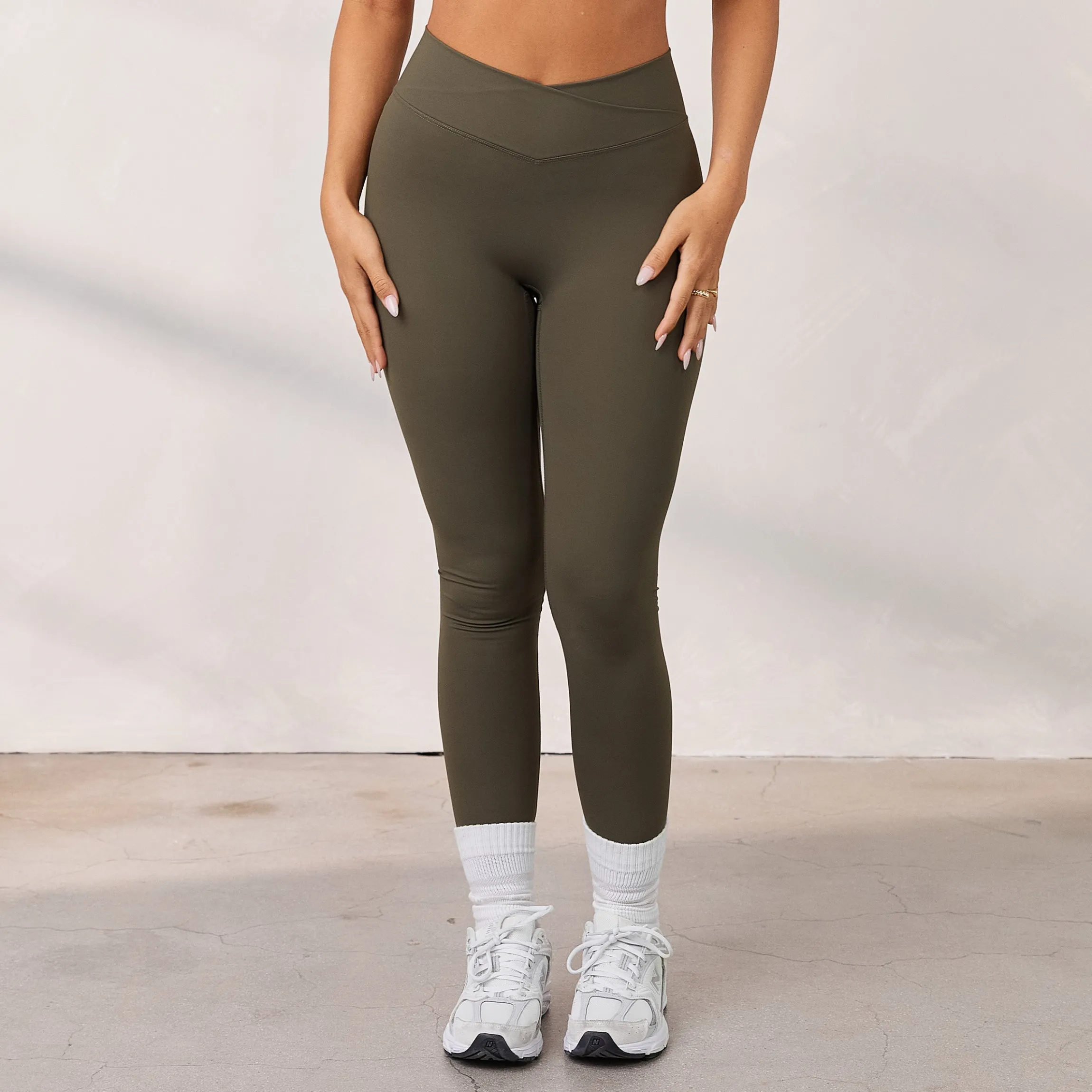 Silhouette Crossover-Leggings - Cederbrun