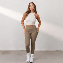 Silhouette Crossover-Leggings - Mørkebrun