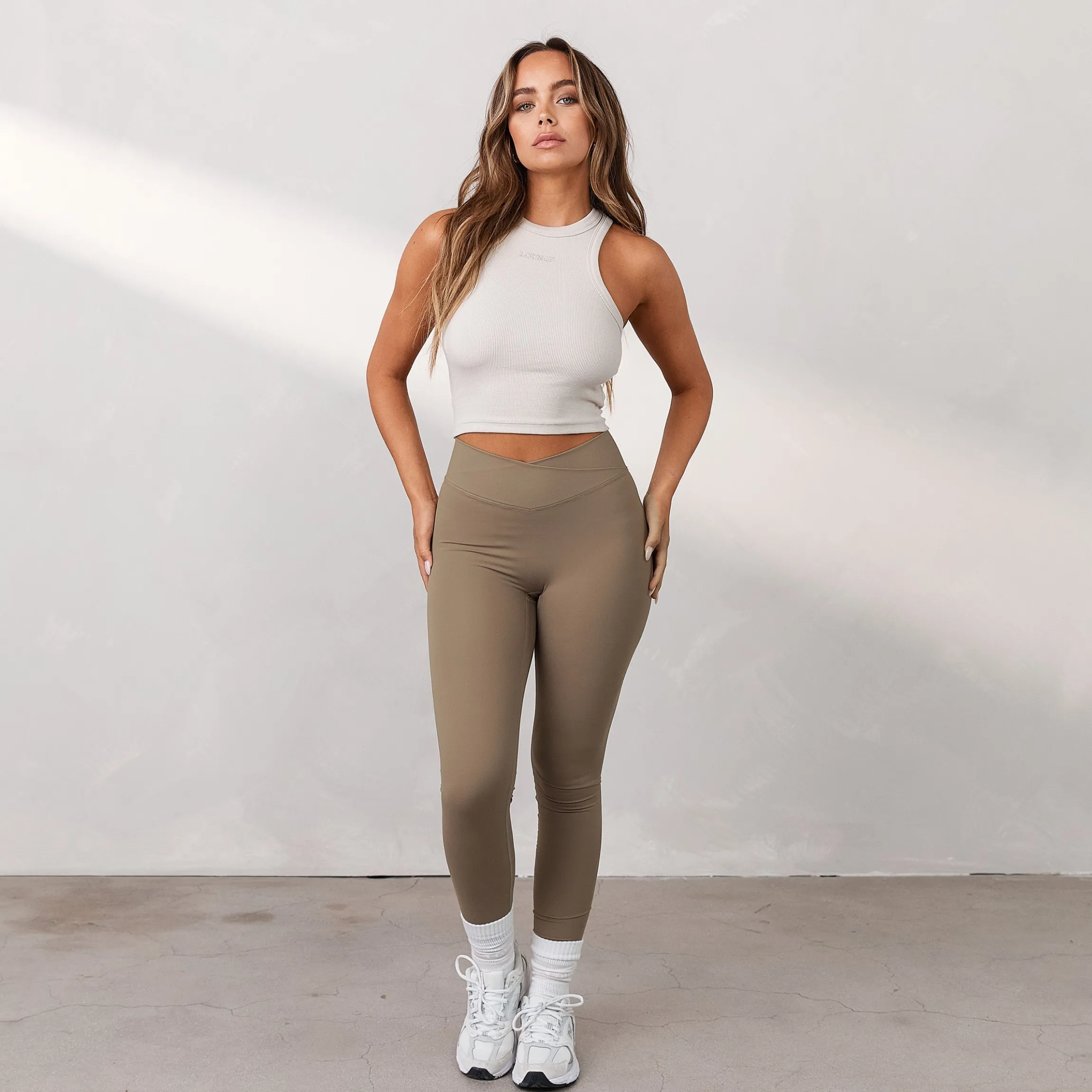 Silhouette Crossover-Leggings - Mørkebrun