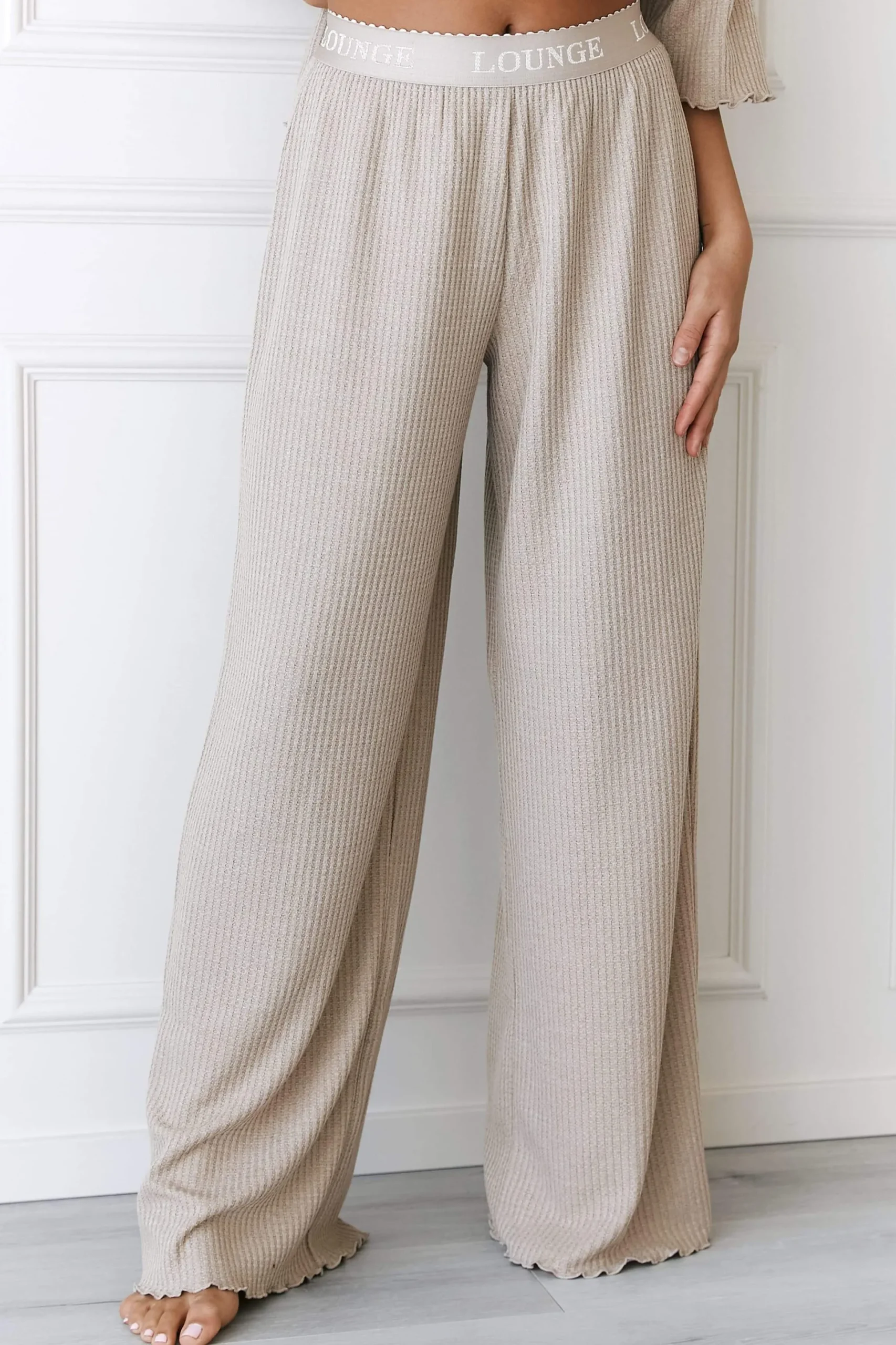 Soft Waffle Pyjamabukser - Mink