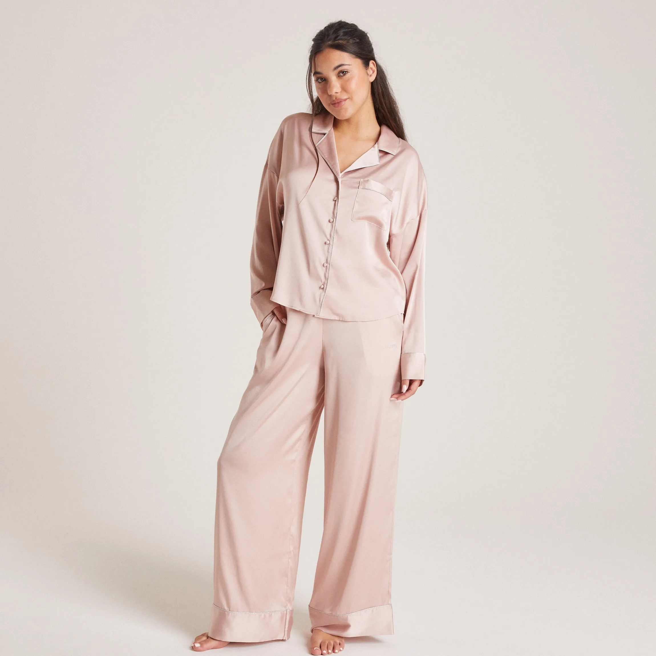 Sparkle Pyjamabukser i Satin - Blush