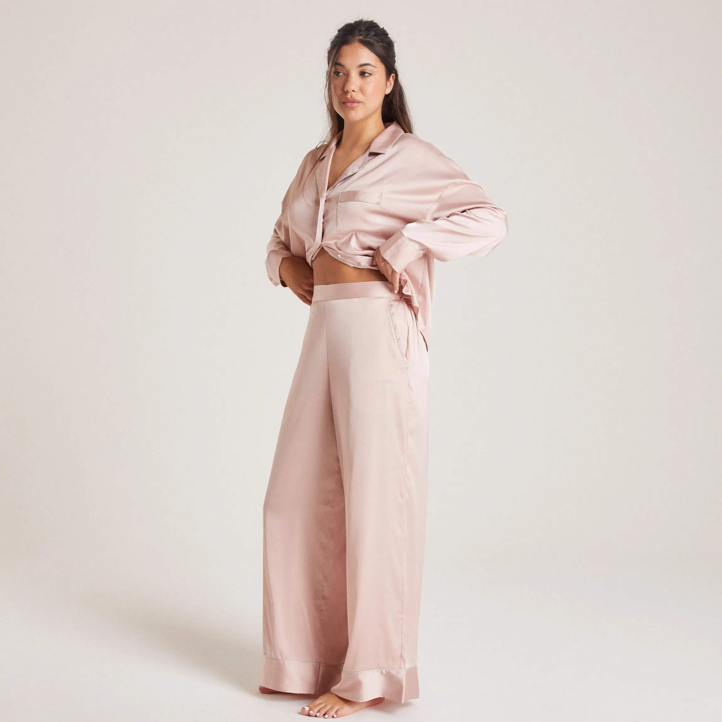 Sparkle Pyjamabukser i Satin - Blush