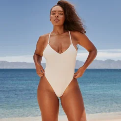 Statement Badedragt i et stykke - Creme