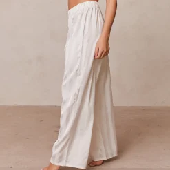 Striped Satin Pyjamabukser - Perle