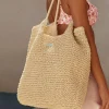 Tote Bag med Strå - Beige