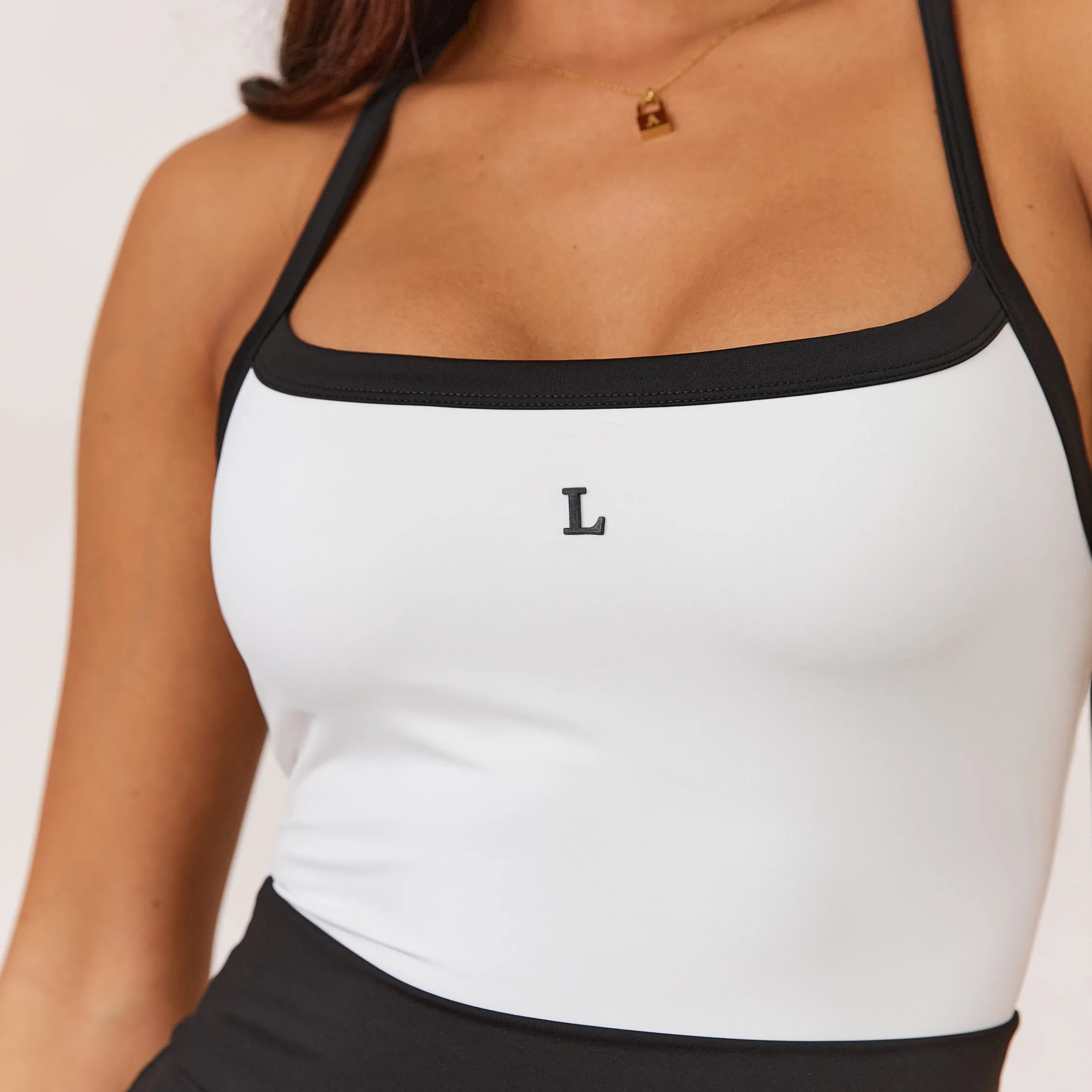 Varsity Bryderryg Cami Top - Hvid