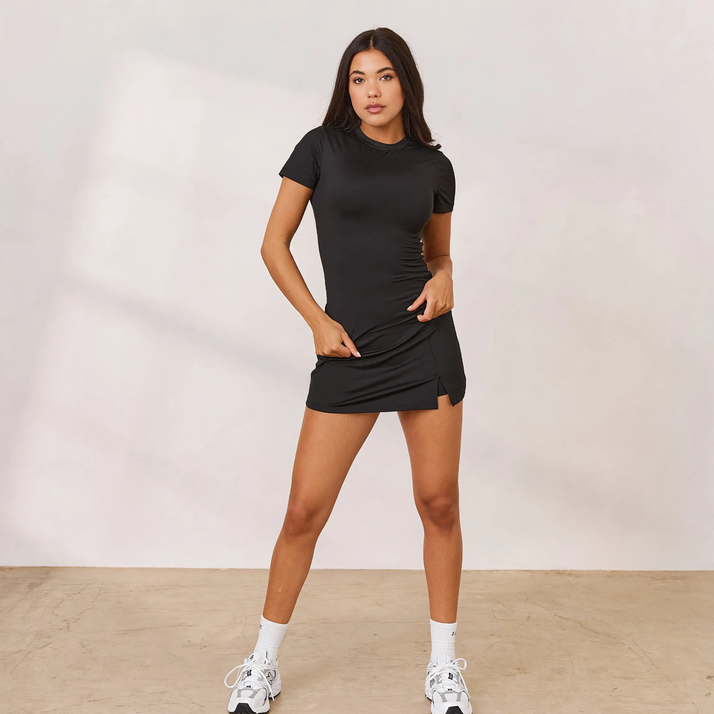 Varsity Tætsiddende T-Shirt - Sort
