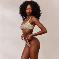 Vendbar Plunge Bikinitop - Grøn/Blomstret