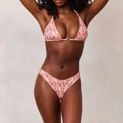 Vendbar Triangle Bikinitop - Pink/Blomstret